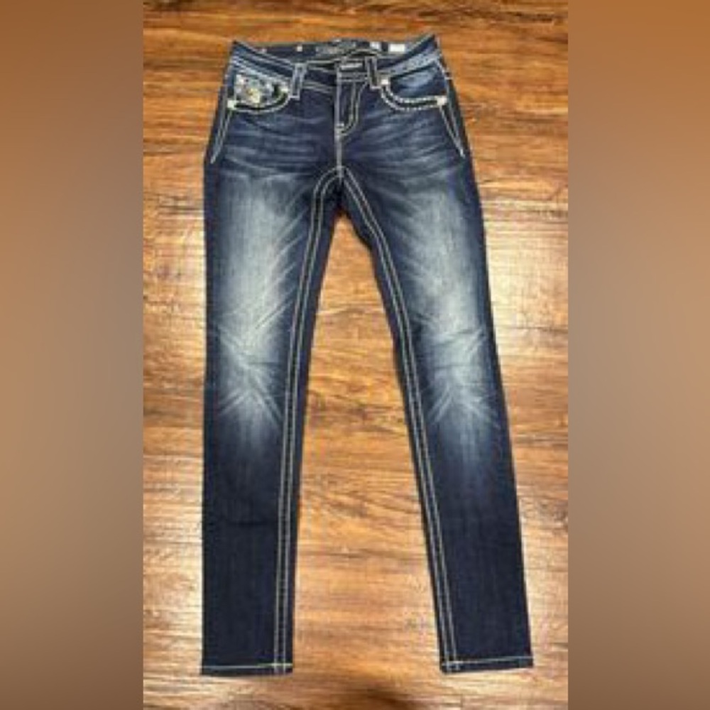 Miss Me  animal print, embellished, skinny jean size 26